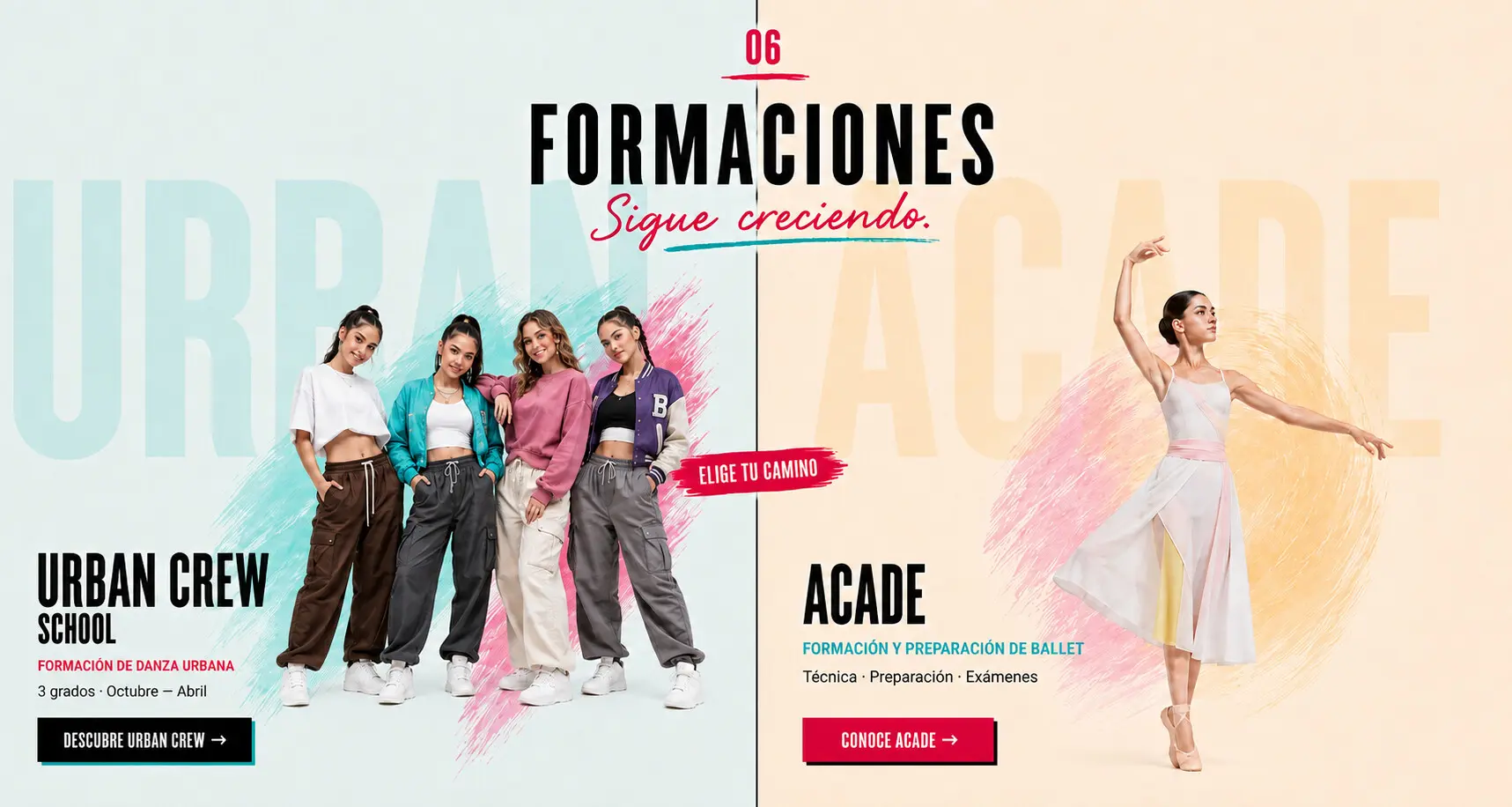 Formaciones Báilame: Urban Crew School y ACADE